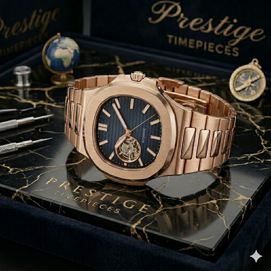 PRESTIGE - NAUTIC ROSE GOLD OPEN HEART BLUE
