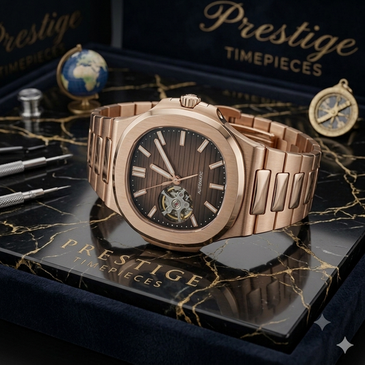 PRESTIGE - NAUTIC ROSE GOLD OPEN HEART BROWN