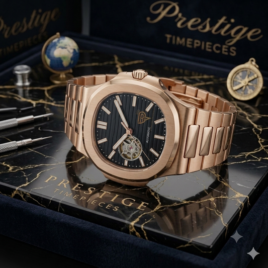 PRESTIGE - NAUTIC ROSE GOLD OPEN HEART BLACK